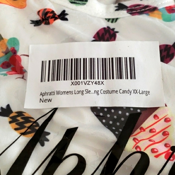 Aphratti Long Sleeve Halloween Print Swing Short Dress in Candy Print Size XXL - Picture 4 of 6